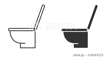 介護用トイレのモノクロアイコン 129265223