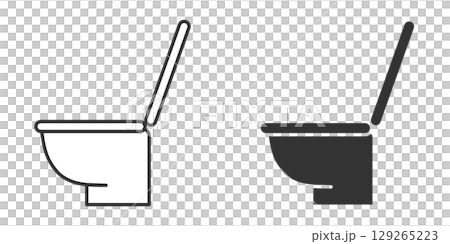 介護用トイレのモノクロアイコン 129265223