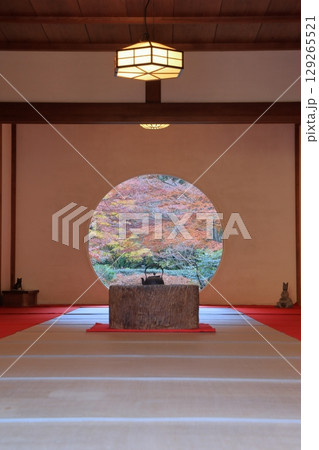 鎌倉　明月院本堂　秋の悟りの窓 129265521