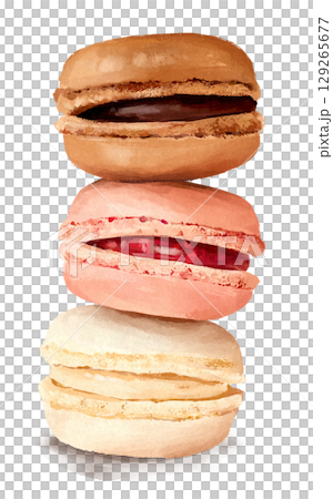 Macaron tower illustration 129265677
