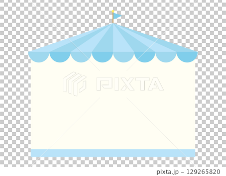 簡單可愛的馬戲團風格帳篷框架,藍色 簡單可愛的馬戲團風格帳篷框架,藍色 129265820