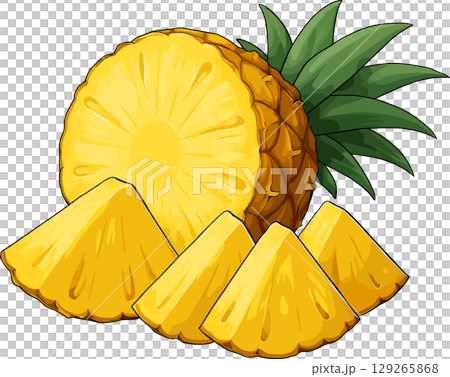 Illustration of a cut pineapple 129265868