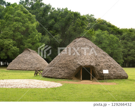 水子貝塚公園　縄文時代の復元竪穴住居　埼玉県 129266432