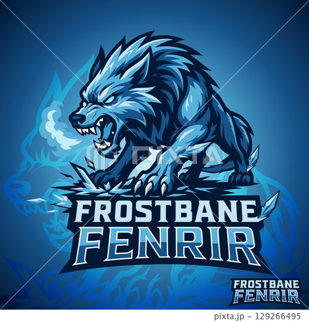 Logo E-Sport Frostbane Fenrir. vector illustration Logo E-Sport Frostbane Fenrir. vector illustration 129266495