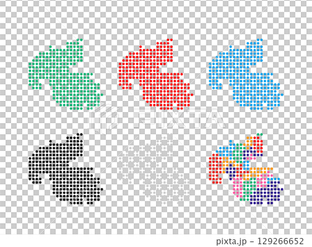 Pixel art map_Oita prefecture_Circle dot-02 129266652