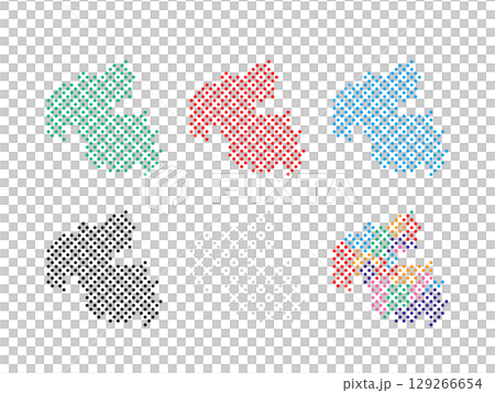 ドット絵の地図＿大分県＿丸ドット-04 129266654