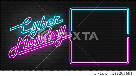 CYBER MONDAY (サイバーマンデー) ネオン風バナーテンプレート 129266691