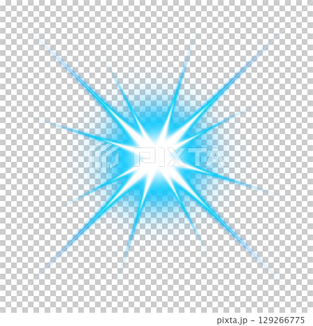 Blue luminous burst on a transparent background 129266775