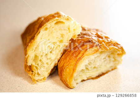 Flaky Golden Croissant for Breakfast 129266858