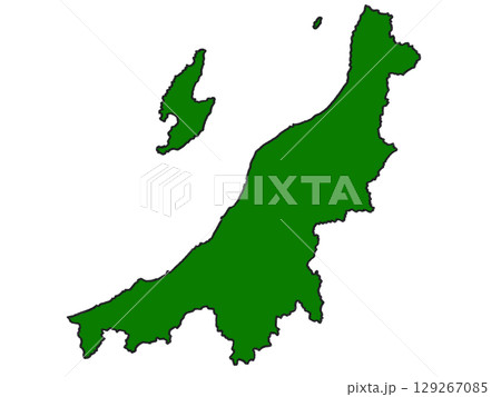 新潟県の地図（縁取りグリーン） 129267085