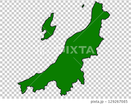 新潟県の地図（縁取りグリーン） 129267085