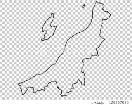新潟県の地図（白地図）枠内透過 129267086