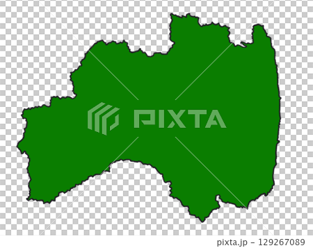 Map of Fukushima Prefecture (green border) 129267089