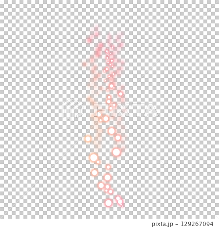透明背景のピンクオレンジの発光バブルライン 透明背景のピンクオレンジの発光バブルライン 129267094
