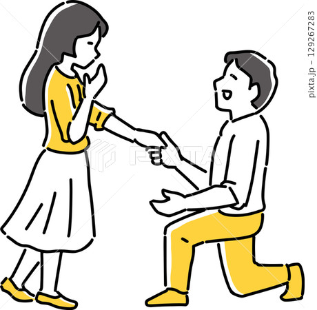 男性に申し込まれる女性 129267283