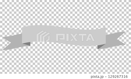 ウェーブ型リボン見出しタイトル シンプルなのフレーム枠素材 灰色グレー ベクター 透過png透明 ウェーブ型リボン見出しタイトル シンプルなのフレーム枠素材 灰色グレー ベクター 透過png透明 129267316