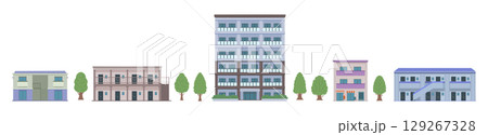 マンションとアパートのイラストセット 129267328
