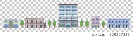 Condominium and apartment illustration set 129267328