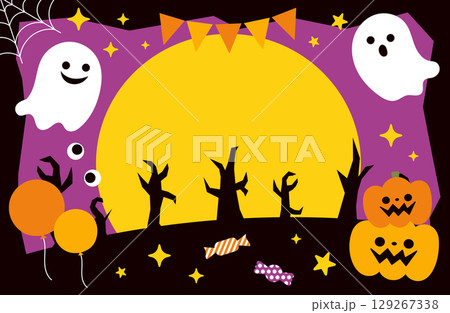かわいいハロウィン背景素材 129267338