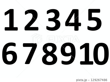 1~10の黒い数字 1~10の黒い数字 129267486
