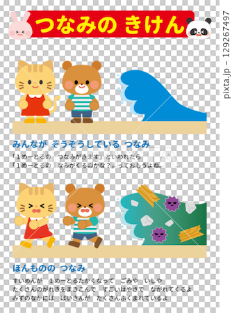 防災插圖海嘯危險06 129267497
