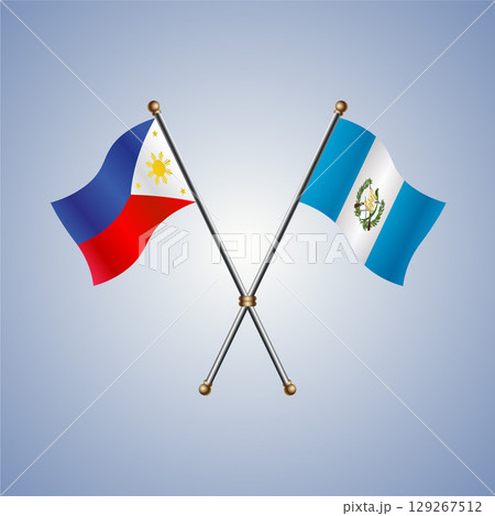 Philippines and Guatemala flag. Vector Illustration 129267512