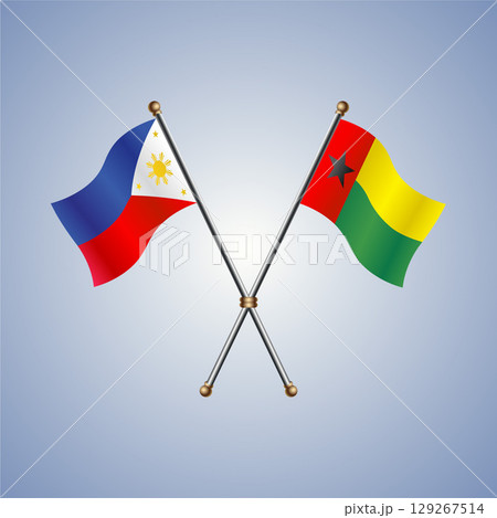Philippines and Guinea Bissau flag. Vector Illustration Philippines and Guinea Bissau flag. Vector Illustration 129267514