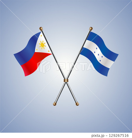 Philippines and Honduras flag. Vector Illustration 129267516