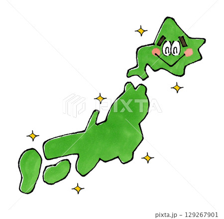 日本列島のキャラクター 129267901