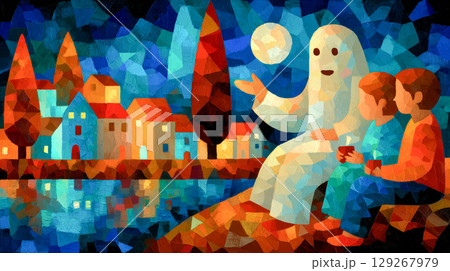 Halloween Joy Costumed Kids Smiling 129267979