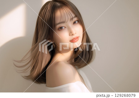 美しい髪の女性・髪質改善「AI生成画像」 129268079