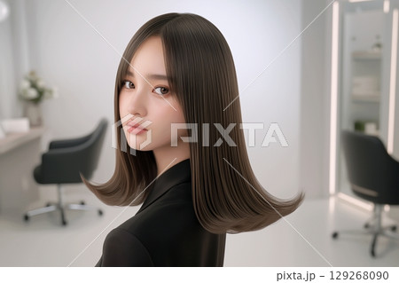 美しい髪の女性・髪質改善「AI生成画像」 129268090