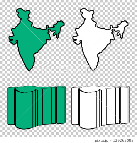 Handwritten India Vector Material Set 01 Handwritten India Vector Material Set 01 129268098