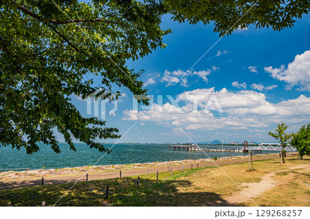 琵琶湖なぎさ公園夏景色 滋賀県大津市 琵琶湖なぎさ公園夏景色 滋賀県大津市 129268257