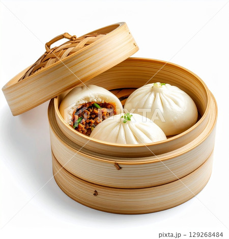 noodles with meat in soup 129268484