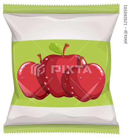 Vector Snack Package with Red Apples Illustration Vector Snack Package with Red Apples Illustration 129268501