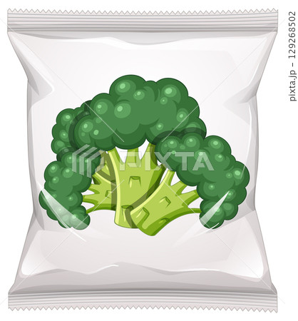 Vector Illustration of Broccoli Snack Packaging Design Vector Illustration of Broccoli Snack Packaging Design 129268502