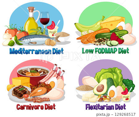 Illustrated Guide to Diverse Dietary Options 129268517