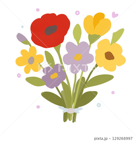 colorful vector illustration of flowers bouquet 129268997