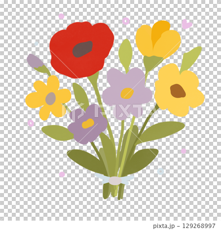colorful vector illustration of flowers bouquet 129268997