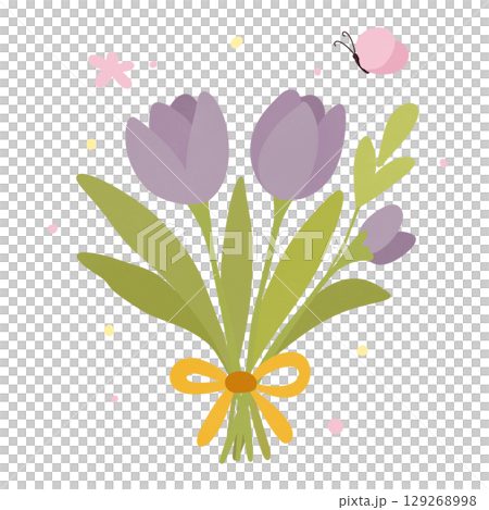 colorful vector illustration of flowers bouquet 129268998