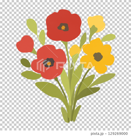 colorful vector illustration of flowers bouquet 129269000