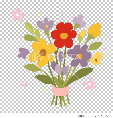 colorful vector illustration of flowers bouquet 129269001