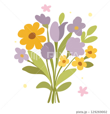 colorful vector illustration of flowers bouquet 129269002