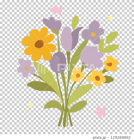 colorful vector illustration of flowers bouquet 129269002