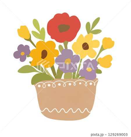 colorful vector illustration of flowers bouquet 129269003