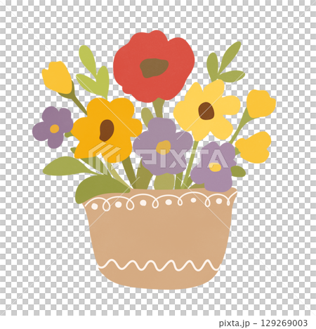 colorful vector illustration of flowers bouquet 129269003