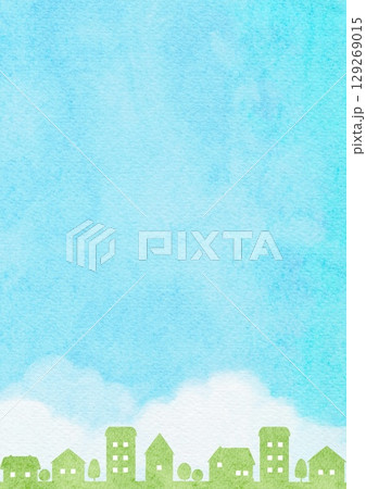 水彩で描いた街並みのイラスト 水彩で描いた街並みのイラスト 129269015
