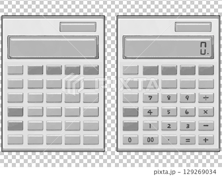 シンプルな電卓のイラスト シンプルな電卓のイラスト 129269034