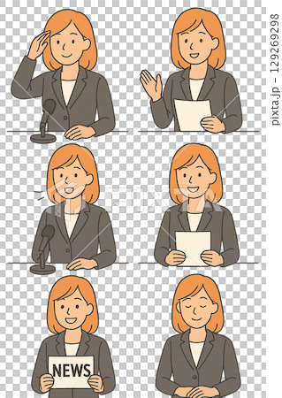 News anchor illustration 129269298